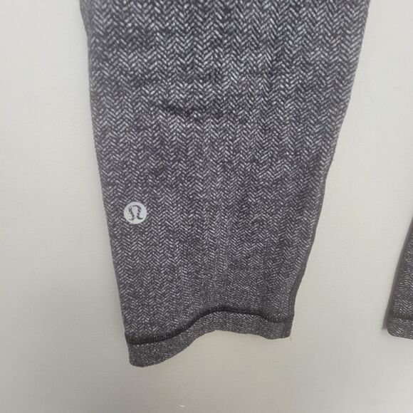 Lululemon Wunder Under Crop Heathered Herringbone Black size 4 - Picture 3 of 4